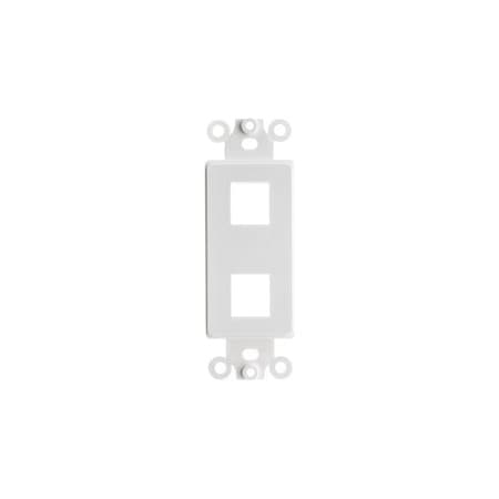 Swe-Tech 3C Decora Wall Plate Insert, White, 2 Hole for Keystone Jack FWT302-2D-W
